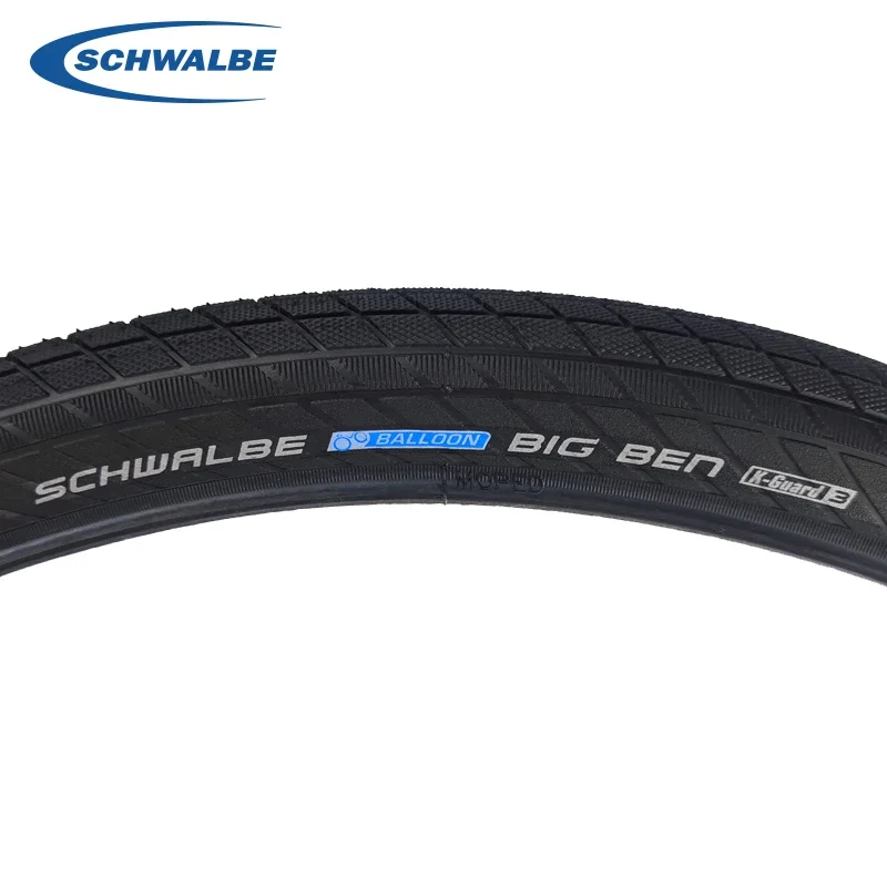 Schwalbe Big Ben 50-584 27.5x2.00 27.5 Inch City Commuter Bicycle Tire K-Guard Level 3 Puncture Resistant Steel Wired Outer Tire