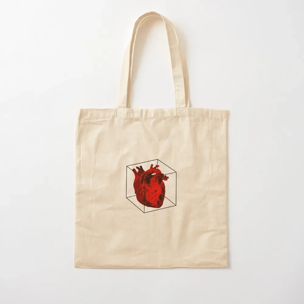 

Human Heart in a Cube Tote Bag custom tote bag custom fabric bag woman shopping