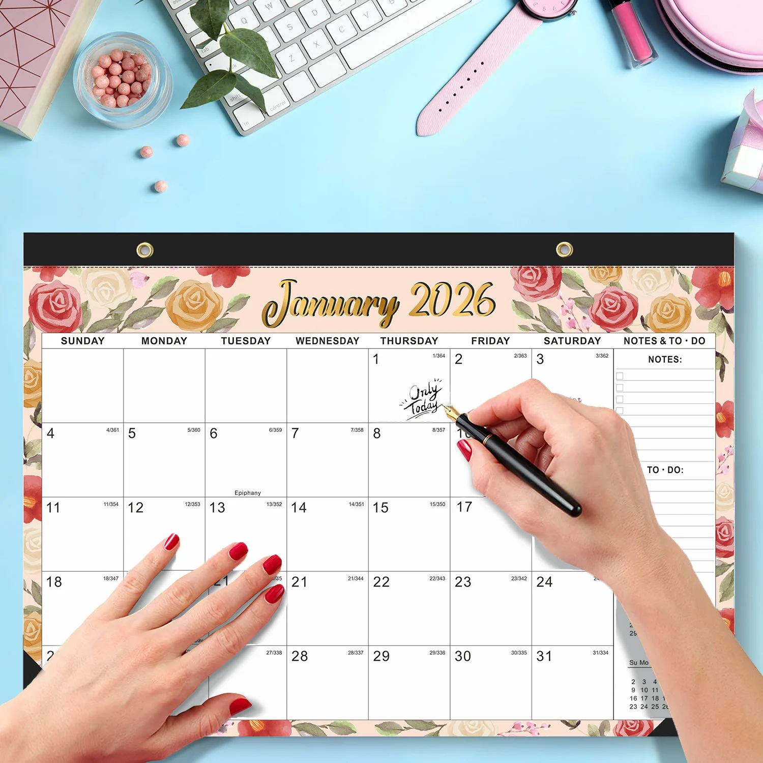 

1PC Large Wall Calendar 2026 English Planner Work Sports Schedule Wall Calendar 18 Months Countdown Wall Decoration