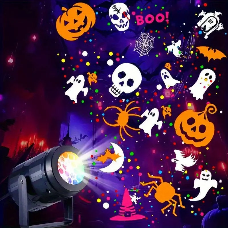 Holiday Projector Light USB Snowflake LED Laser Lamp Halloween Christmas Party Outdoor Indoor Decor Atmosphere Light