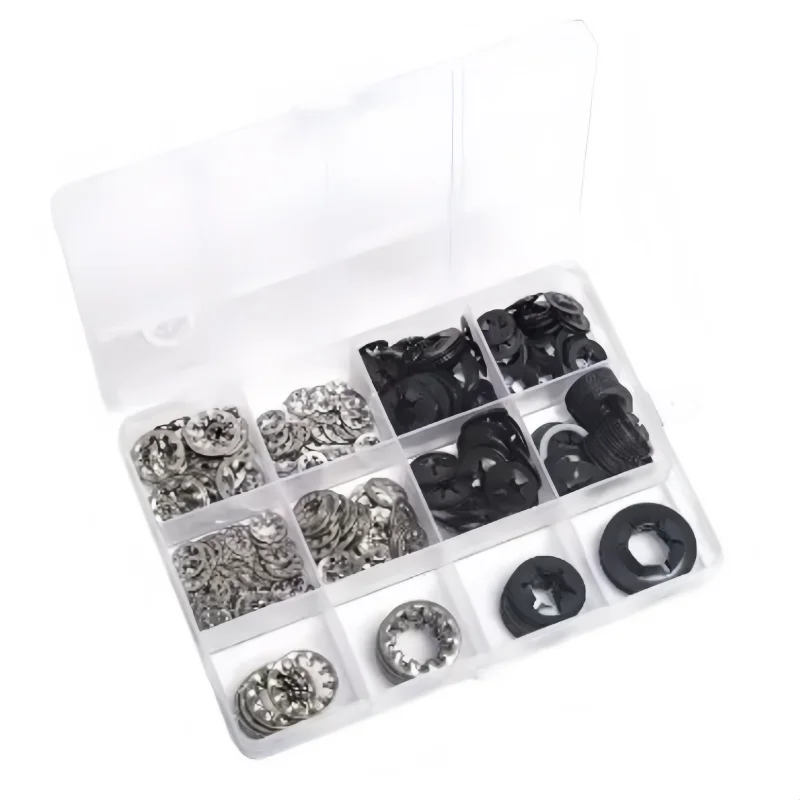 404Pcs Internal Tooth Lock Washer Assortment Kit M3 M4 M5 M6 M8 M10 M12 Star Washers for Anti-Loose Fastening