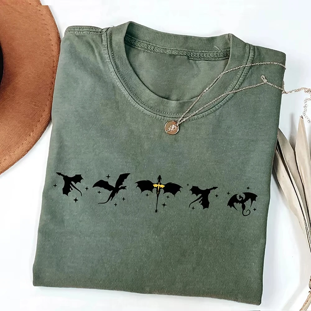 

Women Cotton T Shirt Fourth Wing Basgiath War College Unisex T-shirt Vintage Sorrengail Casual Shirt Fashion Crop Tops