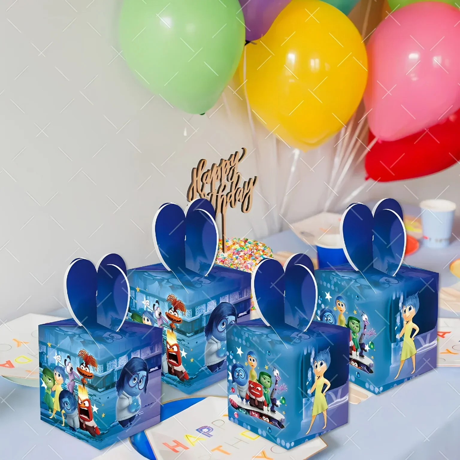 

6/12 PCS Disney Inside Out 2 Candy Box Cute Children's Birthday Snack Gift Boxes Cartoon Printing Themed Party Props Decoration