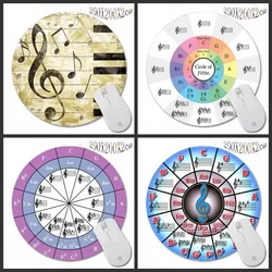 Piano Music Symbol Mouse Pad Color Computer Round Mousepads Game Coaster 200X200/220X220MM Mats DIY Custom Pads Desk Mat Gaming