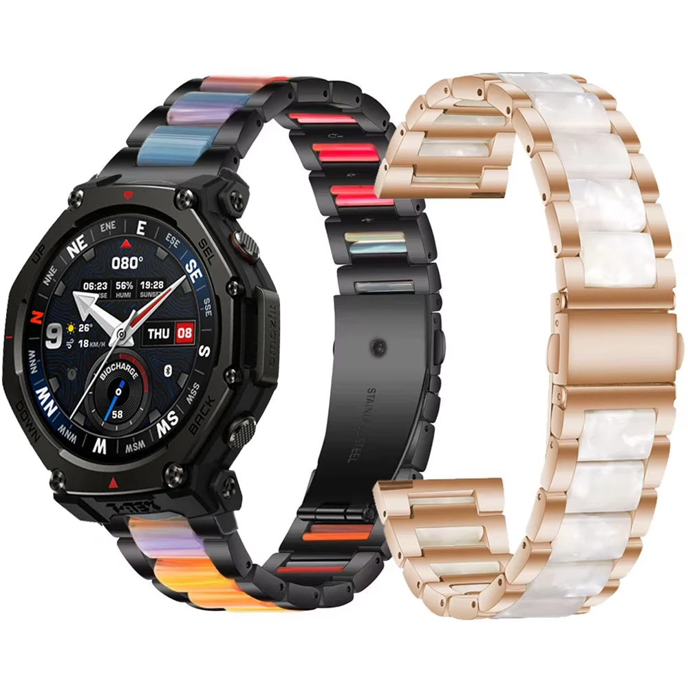 22mm Metal resin strap For Huawei watch GT6/5/4 46mm Replacement bracelet band for Amazfit T-Rex3 Pro/Balance 2/Forerunner 965