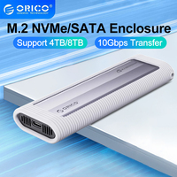 ORICO M.2 NVMe SATA SSD Enclosure Tool-Free USB External 10Gbps M.2 NVMe To USB Adapter Support UASP for PCIe NVMe and SATA SSD
