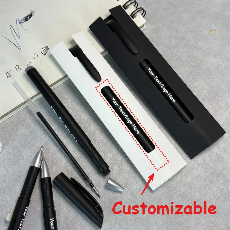 25/60/100 Sets Personalisierte Gelstifte mit Papierbox Individuelles Logo Geeignet für Büro und Hochzeit Studenten Großpackung Werbegeschenk – Detail 5