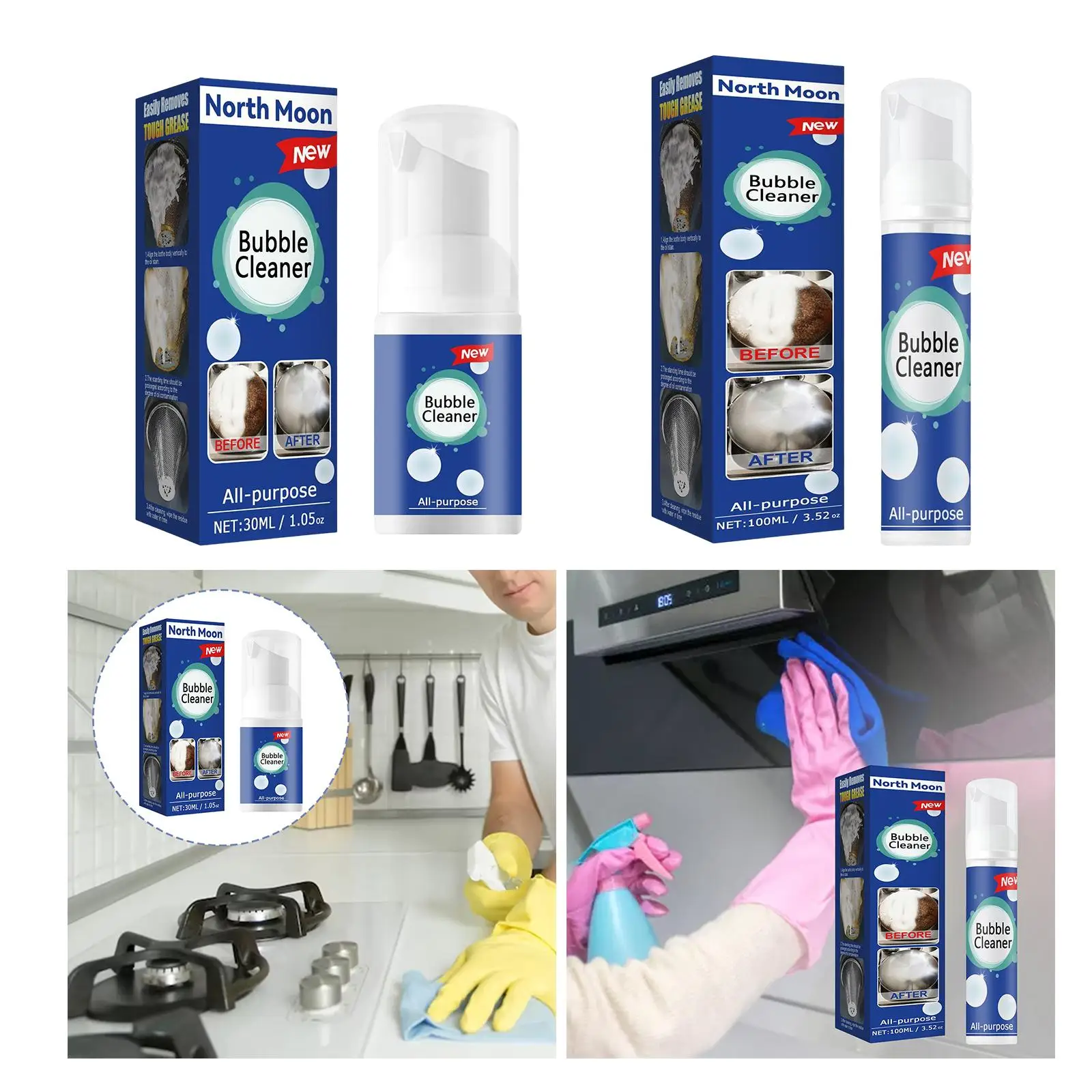 Cleaner Spray Kitchen Effective Heavy Duty All Purpose Multifunctional bubble cleaners Foam Cleaner for Stains Dirt Stubborn