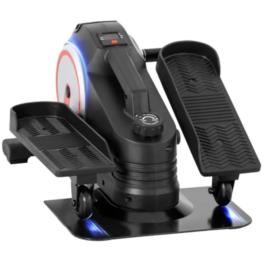Under Desk Elliptical Machine for Home Office Use, Steel Frame, Black, Adjustable Speed Quiet Operation with Remote Control