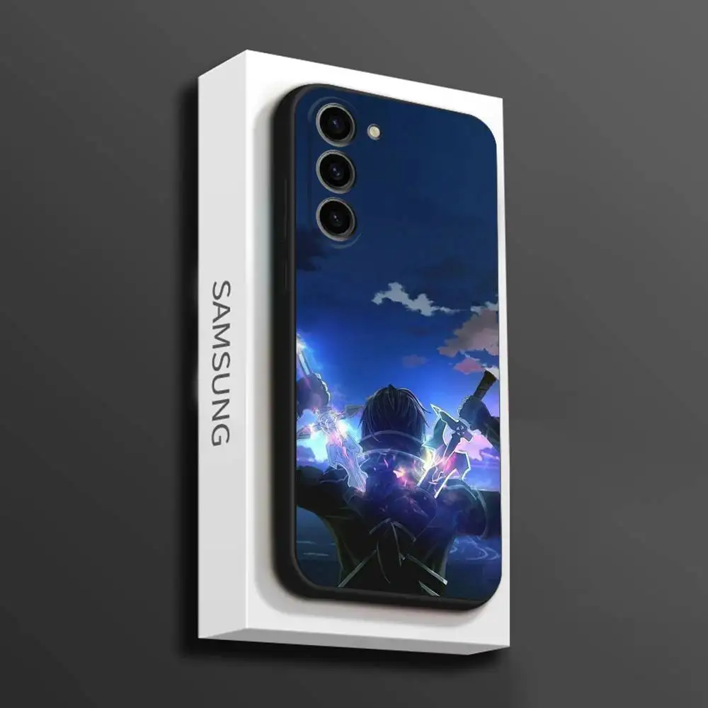 حافظة هاتف Sword Art Online SAO Kirigaya لهاتف سامسونج جالاكسي A 91,80,73,72,71,53,52,51,22,5G غطاء أسود ناعم مقاوم للصدمات