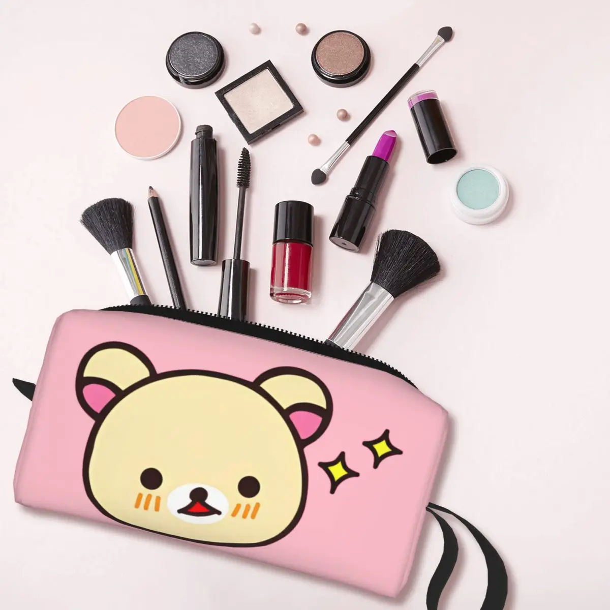 Rilakkuma Kawaii Bears Cute Animals borsa per il trucco borsa per cosmetici da viaggio uomo donna Cute estetica borse da toilette accessori Organizer