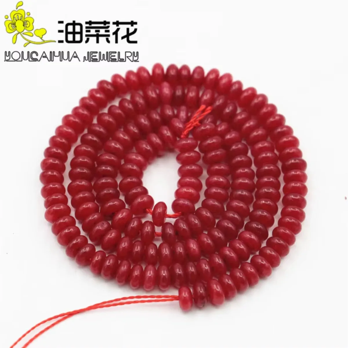 

2X4MM Accessories Abacus Red jade Chalcedony Loose Beads Natural Stone Women Girls Gifts DIY Hand Made Jewelry Making Design