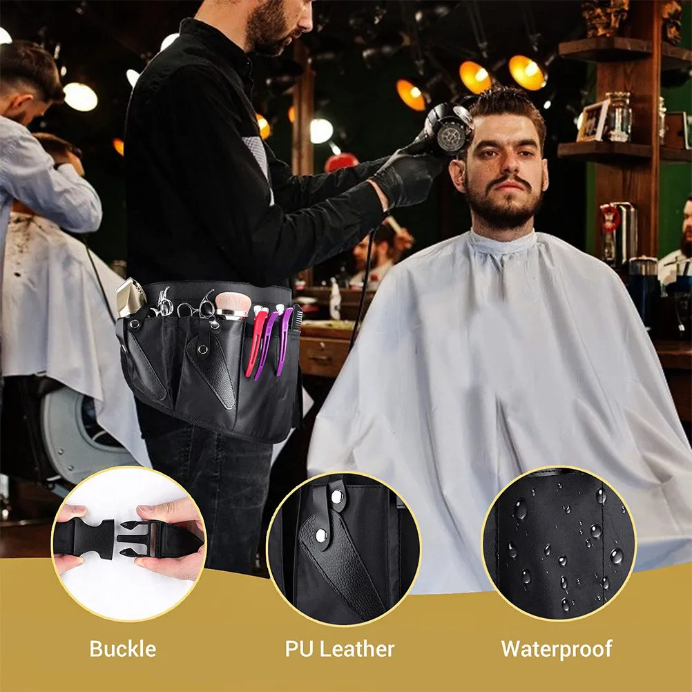 Hairdresser Waist Bag Canvas Durable Waterproof Shockproof Barber Scissor Holder Hairdressing Tools Organizer Barber Scissor Bag