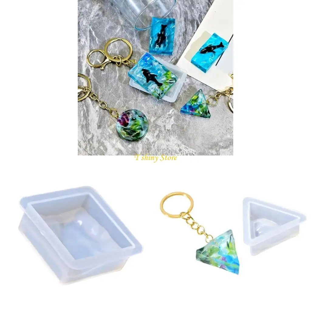 N58F Stylish Keychain Mould for Crafting Geometric Waving Pattern Keychains