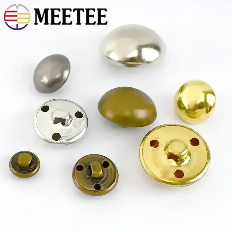 Botones de Metal de 50 piezas, botón de seta de cobre y plata antigua de 15-25mm para chaqueta, traje, camisa, abrigo, decoración, hebilla, accesorio de costura