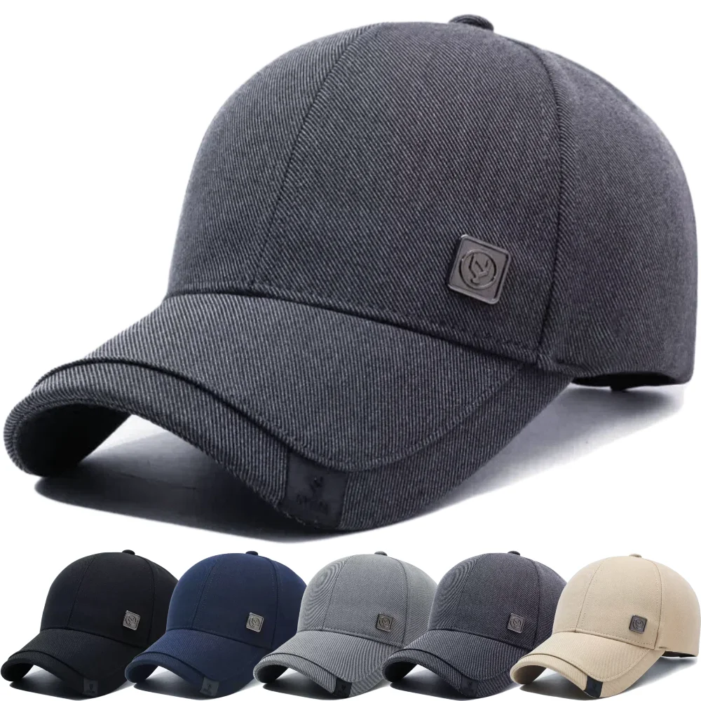 New Style Classic Men Baseball Cap With Metal Mark Casual Hat Caps For Male Outdoor Sports Fishing Leisure Caps