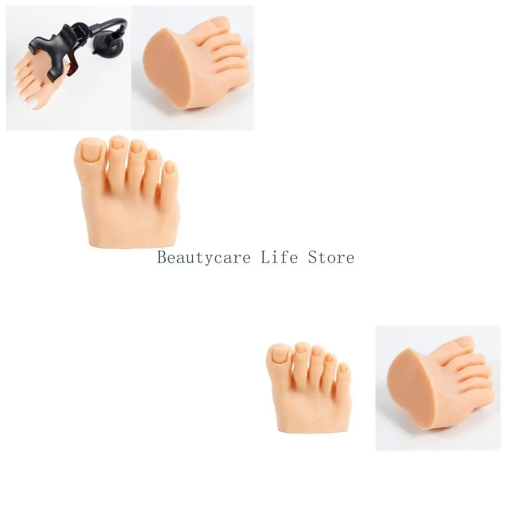 652C Half Foot Design Practice Fake Foot Model Flexible Soft Silicone Prosthetic Manicure Tool for Nail Tips Art Training
