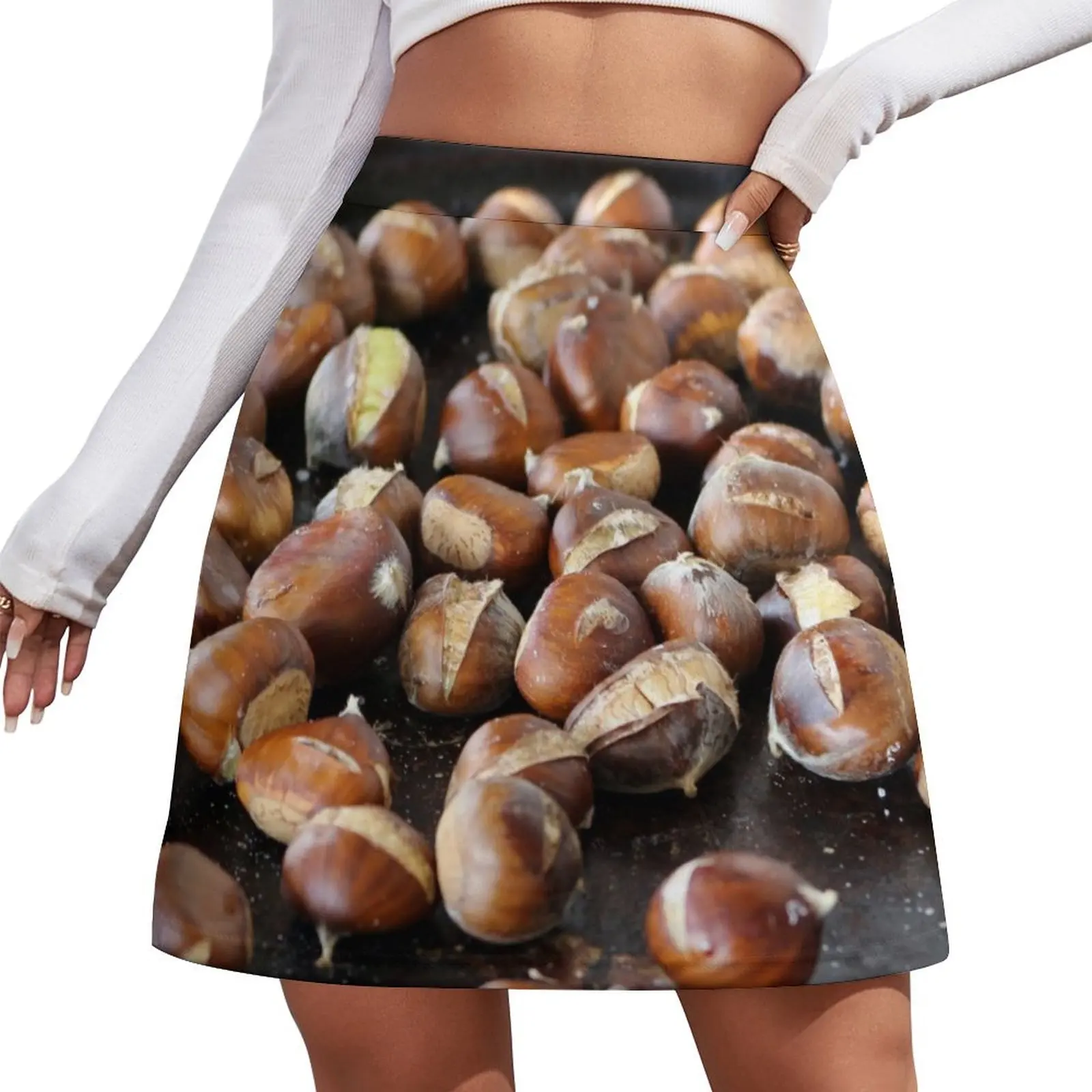 roasted chestnuts Mini Skirt women clothes elegant social women's skirts skirts School skirt