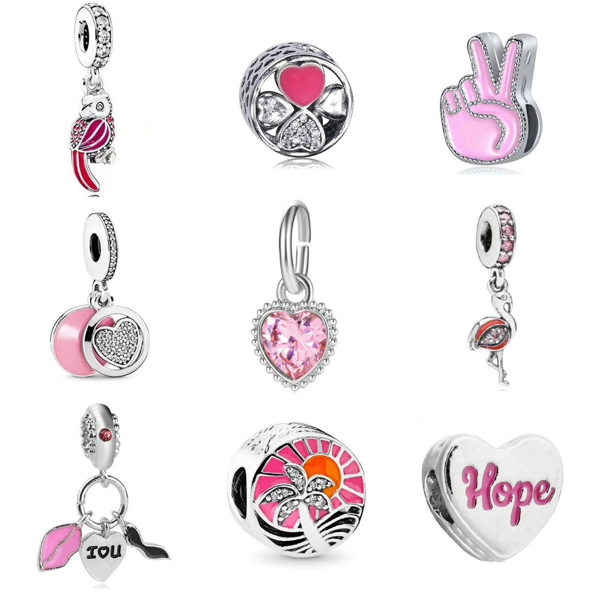 New Silver Plated Classic Mom Pendant Alloy Happy Birthday Charm Beads For Pandora DIY Bracelet Necklace Jewelry Accessories