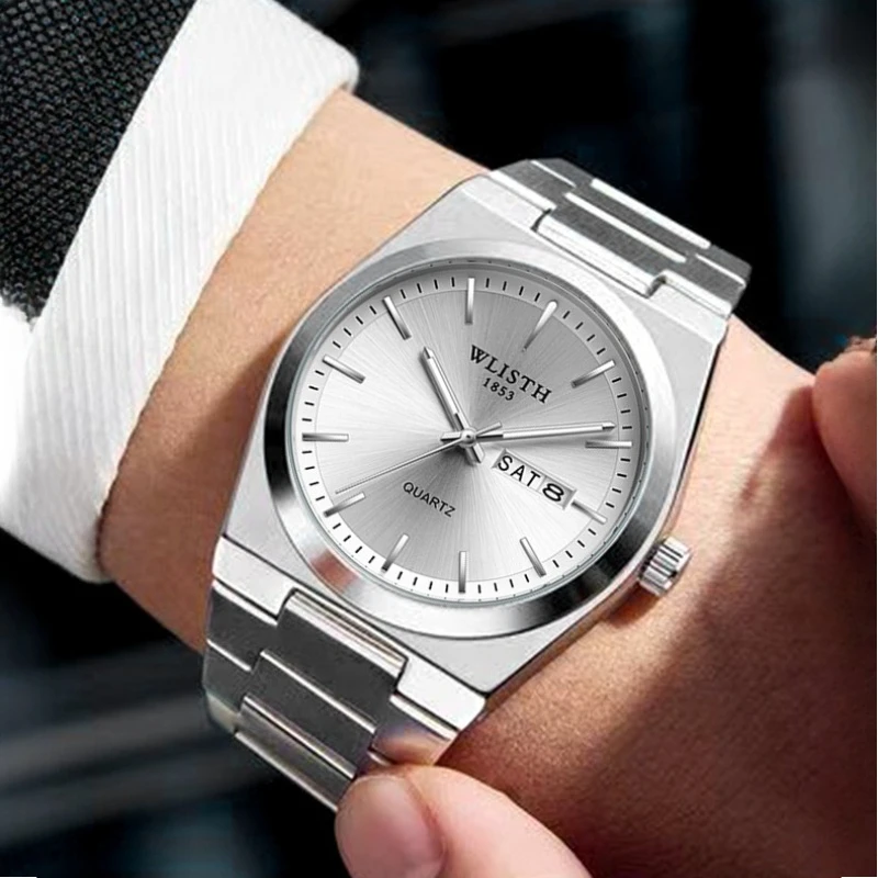 

Luxury Man Waterproof Luminous Date Week Quartz Watch Stainless Steel Strap Wristwatch Male Relógios Masculino Reloj Hombre Gift