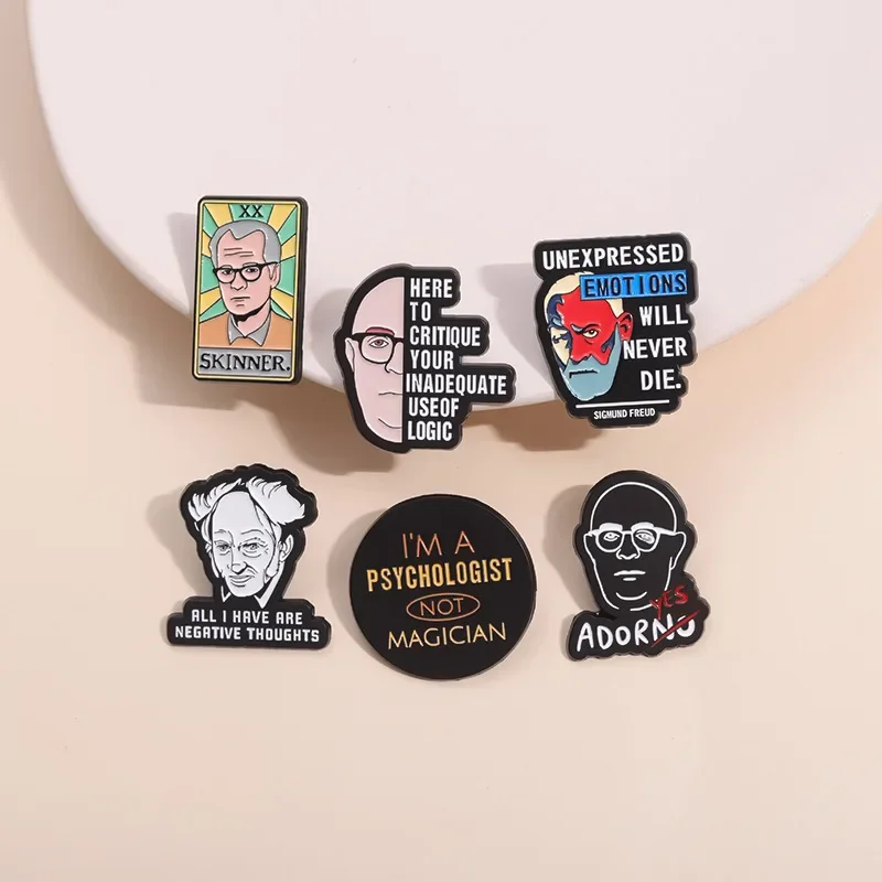 Philosopher Of Basic Theory Enamel Pins All I Have Are Negative Thoughts Brooches Lapel Metal Badges Inspirational Jewelry Gifts image 4