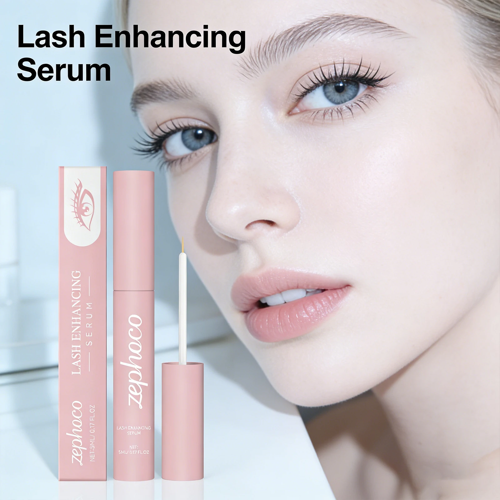Zephoco Eyelash Enhancing Serum Lengthen Thicken Eyelashes Repair Strengthen Curling Lift Eyelash Growth Essence Eye Care 5ml