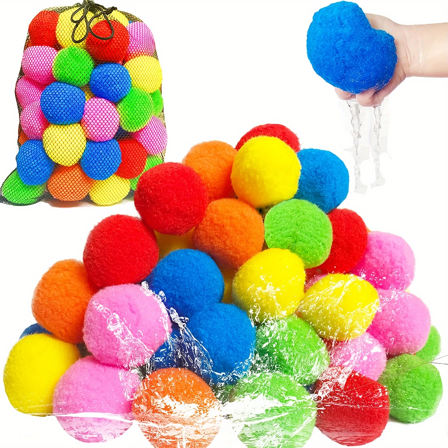 30/50pcs Reusable Water Balloons Pool Outdoor Toys 5 Colors Mesh Bag Beach Ball Young Chrome Graduation  Pokemon balloons Bride