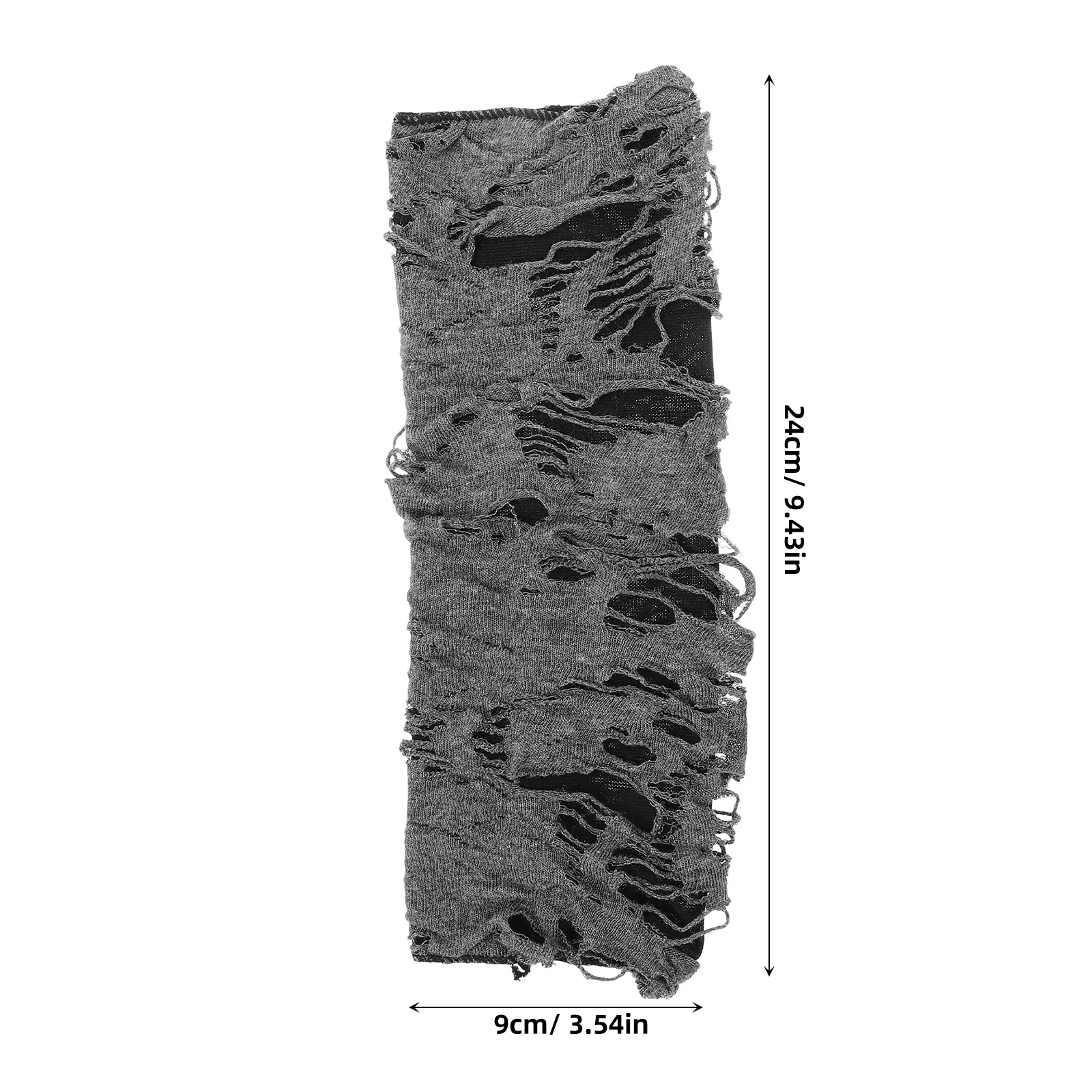 زوج واحد من قفازات الشرير الخشنة باللون الأسود والرمادي لجميع القديسين، تصميم إصبع التسرب، مرن وفضفاض مناسب لمستلزمات الهالوين، زي مبتكر