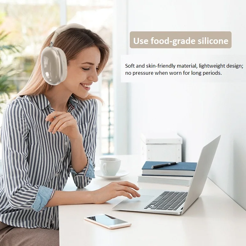 سماعات الأذن بطانة للأذن مقاومة للخدش السمع حافظة شفافة من البولي يوريثان الحراري ثلاث قطع مجموعة لملحقات Airpods Max EJBHT07