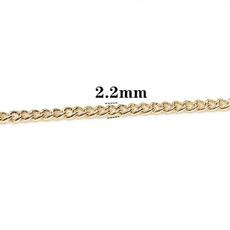 14K Gold Color Plated Brass Twist Link Chains for Diy Jewelry Making Accessories Nickle Free Extend Tail Necklace Chain Material