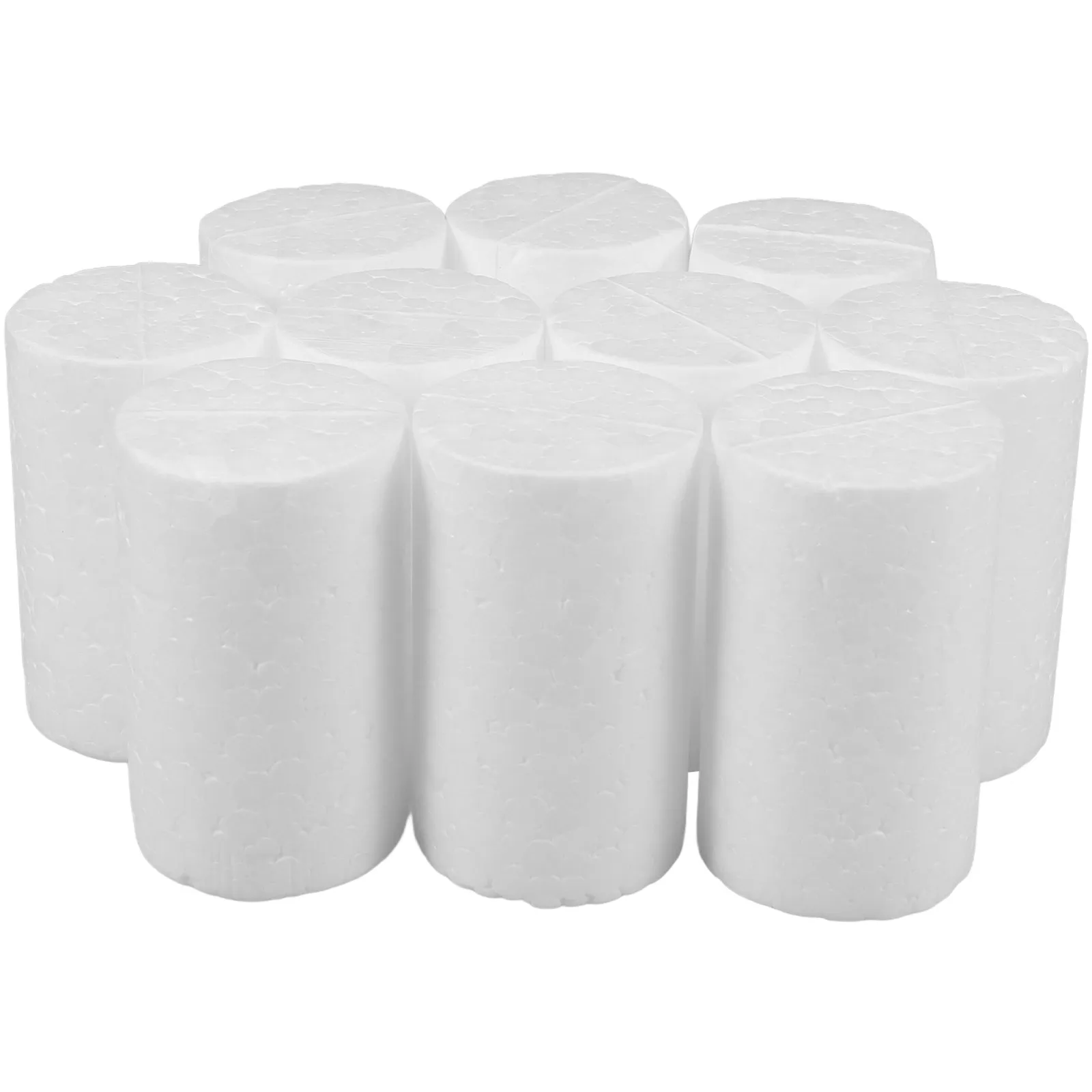 10Pcs Foam Cylinders Christmas Decoration Supplies White Polystyrene Tubes for DIY Crafting Modeling 5x3cm Christmas Foam Balls view 3