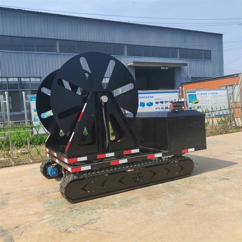 Automatic intelligent remote control crawler cable reel rack, remote control modified crawler chassis assembly