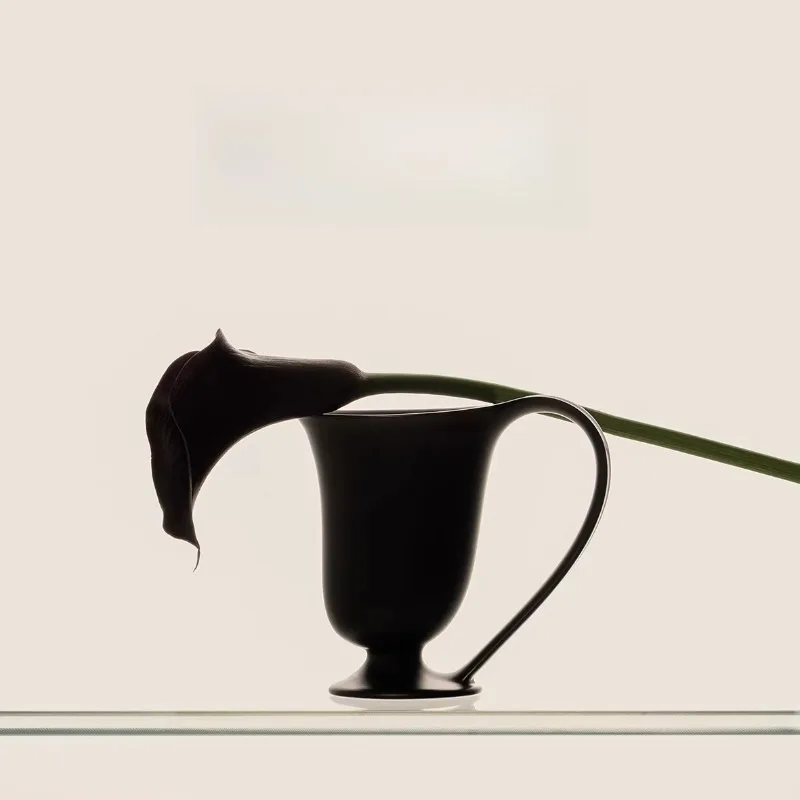 High foot handmade ceramic coffee cup