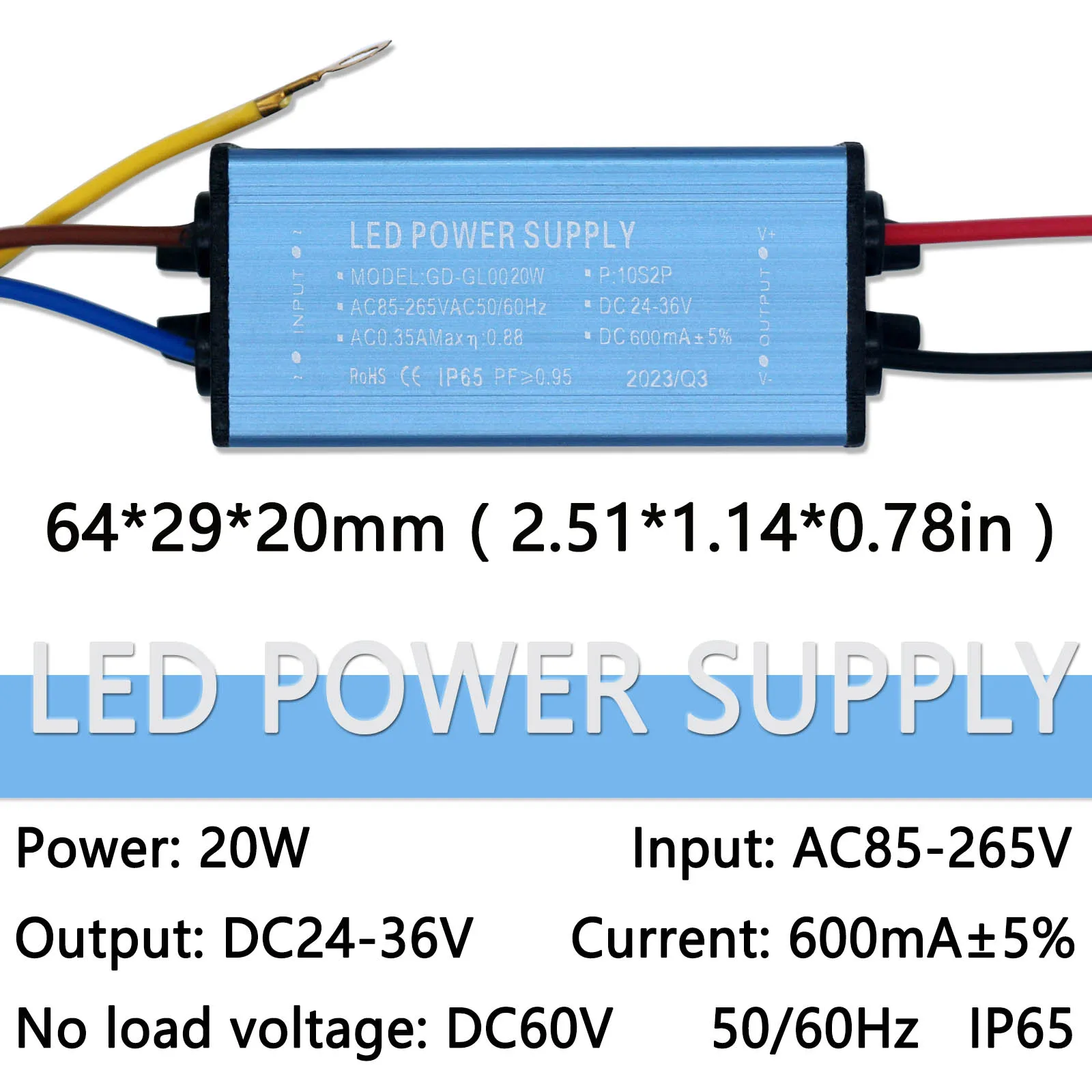 LED Driver 12W 20W 30W 50W DC24-42V LED Constant Current Voltage Lighting Transformer 300mA 600mA 900mA 1500mA for Floodlights