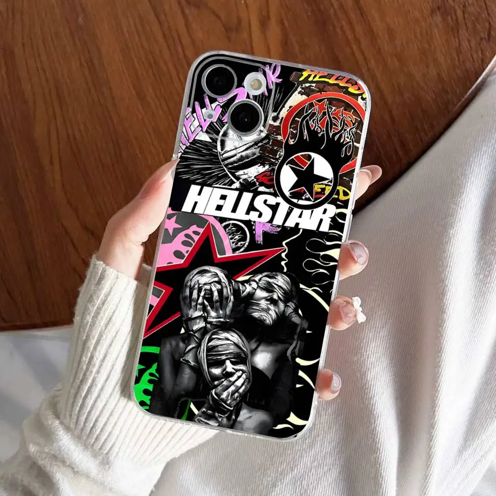 H-HellstarS Fashion Logo Transparent Soft Phone Case For IPhone 15 12 14 16 17 13 Plus 11 Pro Max 13 Pro view 6