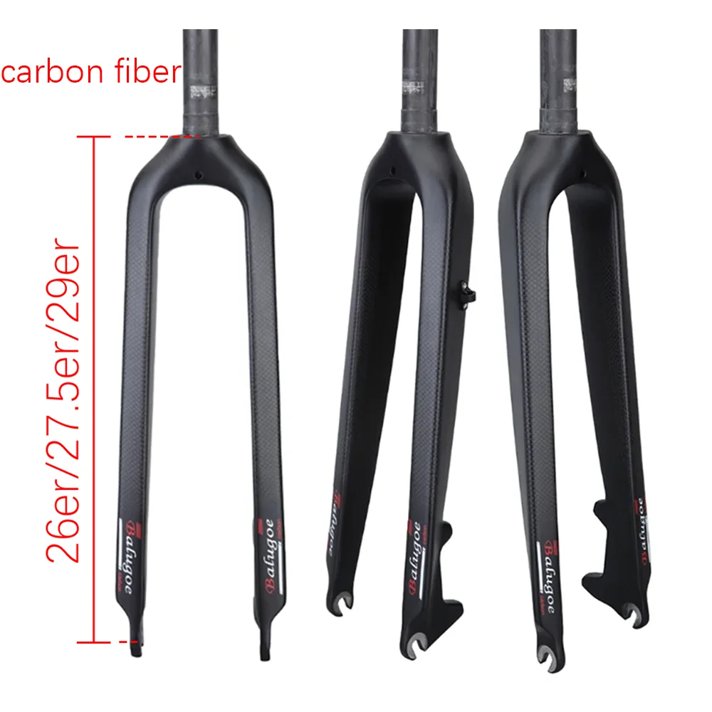 

BALUGOE MTB Bicycle Straight Tube Disc Carbon Fiber Front Fork Matt 28.6MM 26er 27.5er 29er Offset 45MM Cycling Accessorie ﻿
