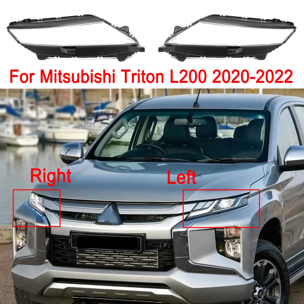 Car Front Headlight Lampshade For Mitsubishi Triton L200 2020 2011 2022 Plexiglass Headlamp Shell Left/Right Replacement Cover