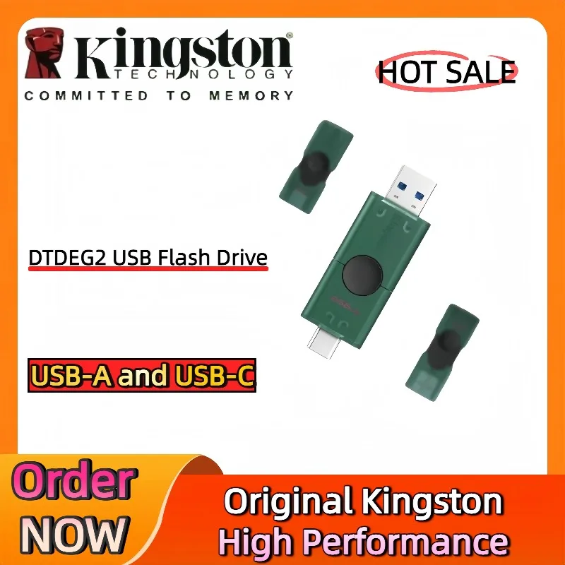 

New Kingston DTDEG2 High Speed USB3.2 Memory Stick Dual Type-C USB-A OTG Pendrive 128GB 256GB Original Flash Drive For iPhone