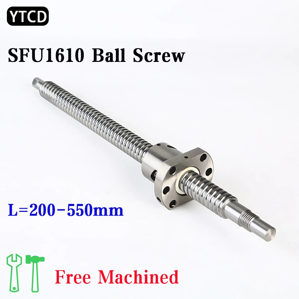 

Free Machined SFU1610 Ball Screw SFU1610 200 250 300 350 400 450 500550mm C7 Roller Ballscrew With Single Ball Nut For CNC Parts