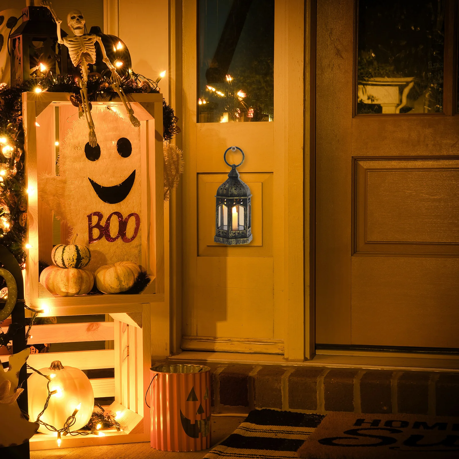 

2Pcs Retro Oil Lamp Hanging Lamps Decorative Vintage Style Flameless Lighting Creative Pendant Lamp for Room Scene Decoration