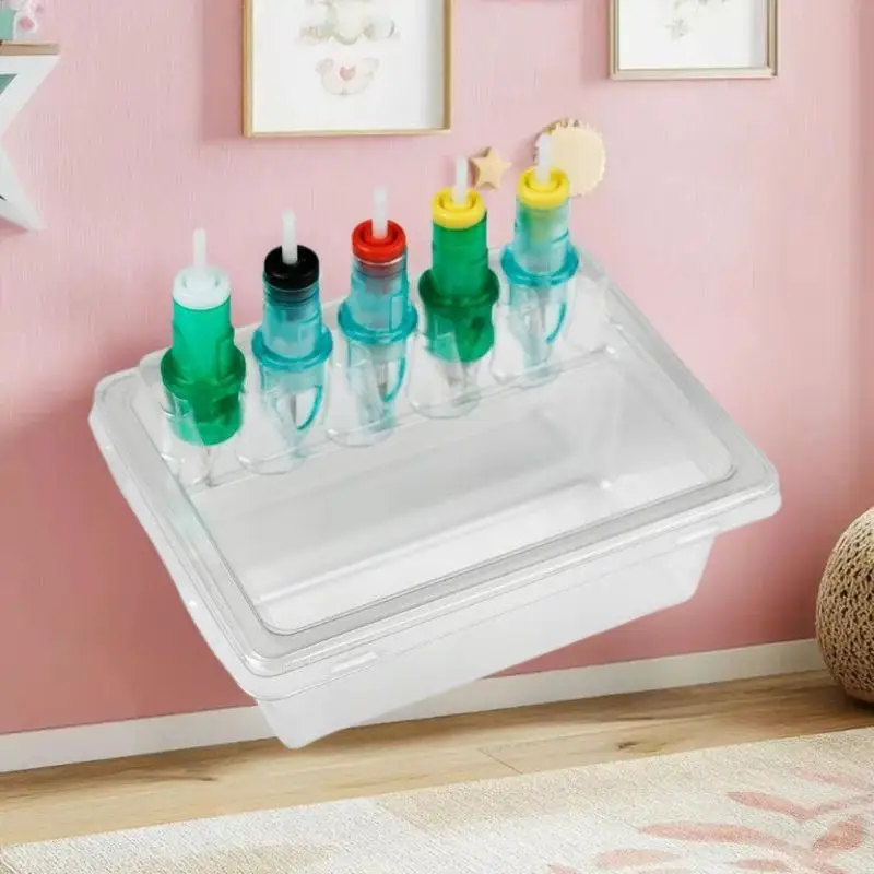 

20pcs Waterproof Tattoo Needle and Ink Cartridge Holder – Double-Layer Disposable Stand with Cleaning Cup