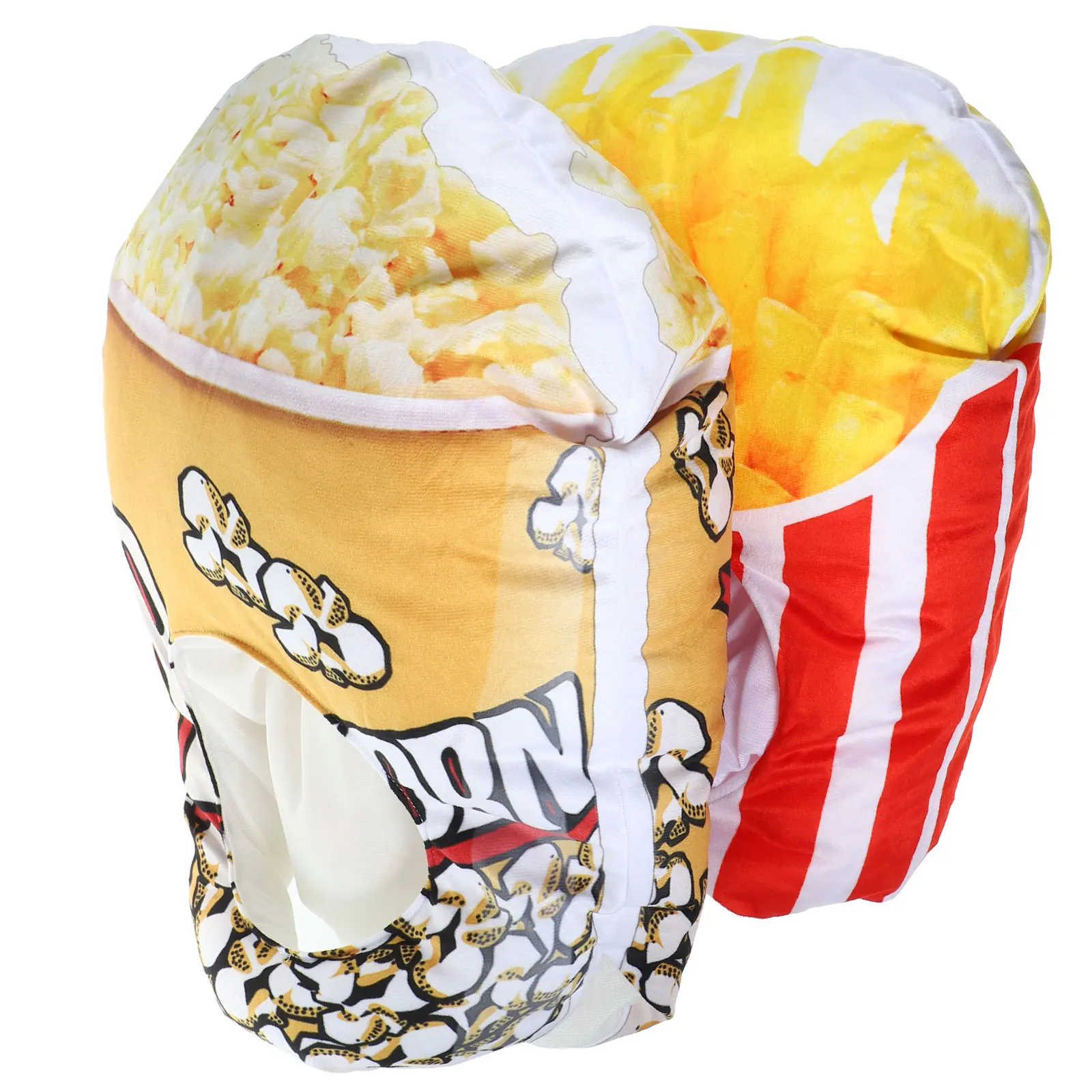 

2 pcs Cartoon Snack Head Hat Popcorn French Fries Costume Party Accessory Funny Photo Booth Prop Gift For Friends Family