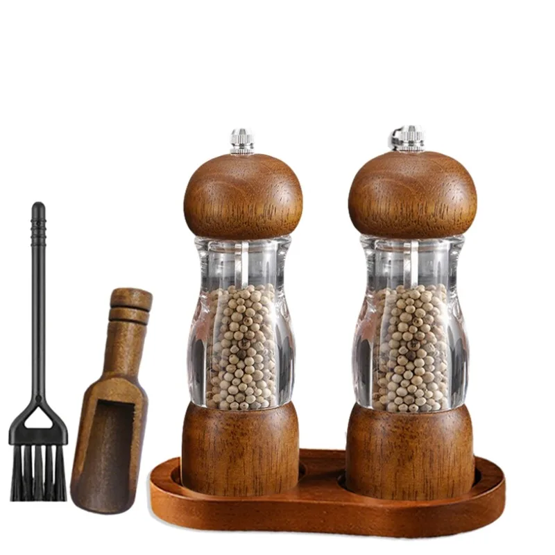 Ensemble de moulin à sel et à poivre, réglable, en céramique, à épices, manuel, pour la cuisine et le barbecue, 1 à 5 pièces