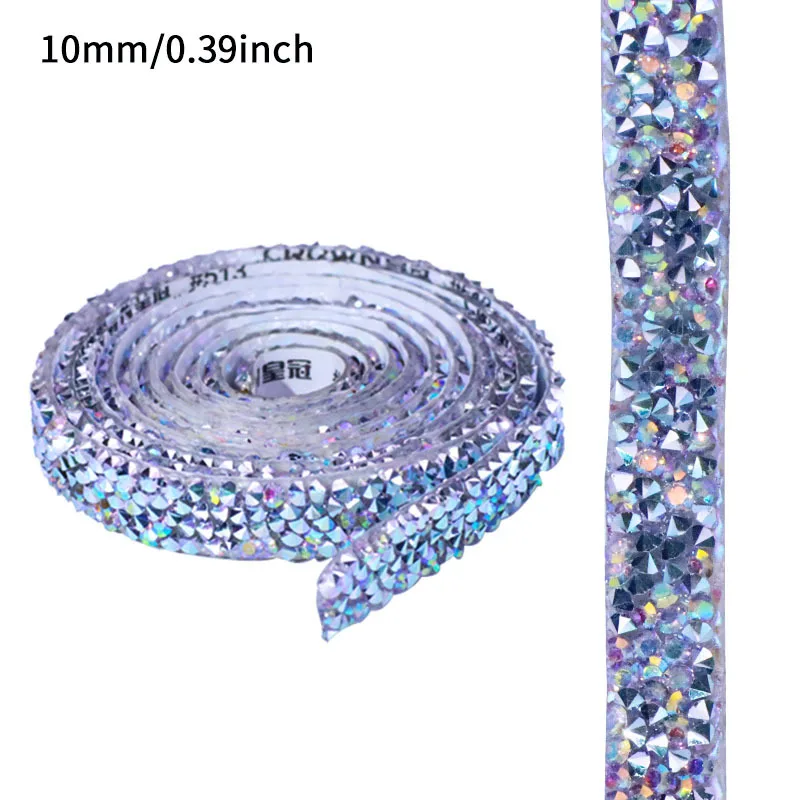 1CM Width 1Yard Self Adhesive Crystal Rhinestone Sticker Diamond Ribbon DIY Sticker Rhinestones Arts Crafts Car Phone Decoration