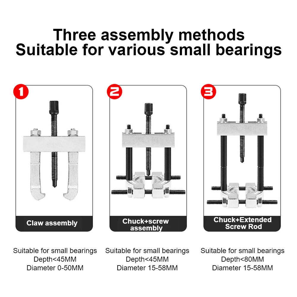 Bearing Separator and Puller Set Bearing Removal Tool Set Professional with Red Case Bearing Separator Car Repair Tool Kit 9Pcs