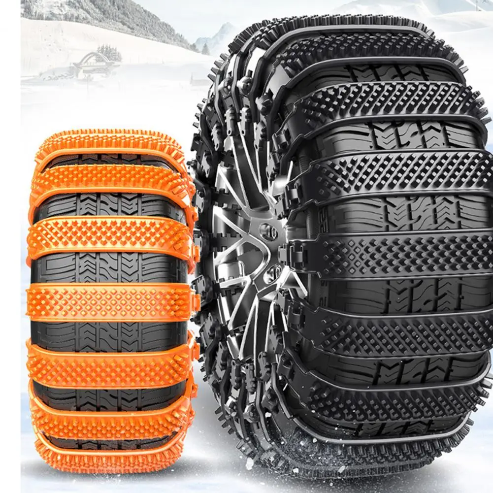 8Pcs Car Snow Chain Thickened Adjustable Universal SUV Truck Off-road Vehicle Pickup Tire Wheel Emergency Anti-slip Chain