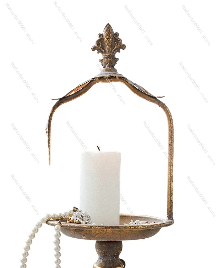 

Decorative Metal Tray Candle Holder with Handle