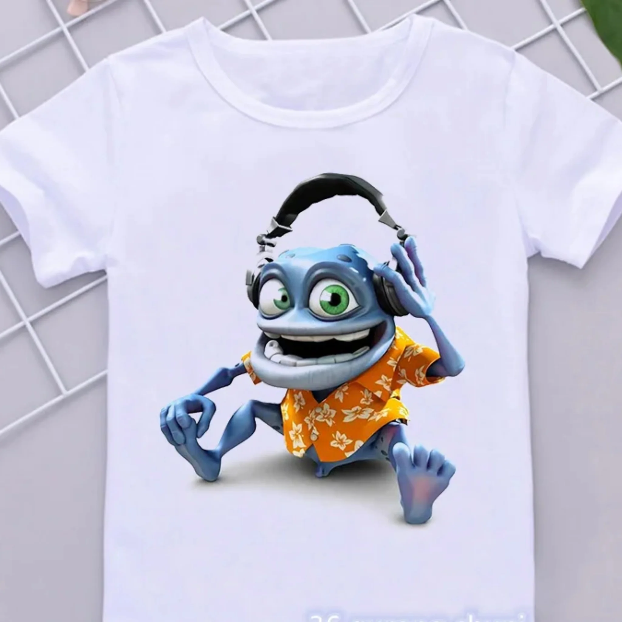 Funny Boys T Shirts New Crazy Frog Anime Cartoon Clothes  Short Sleeved Shirt Tops  Children Adults Parent Child Cotton T Shirts