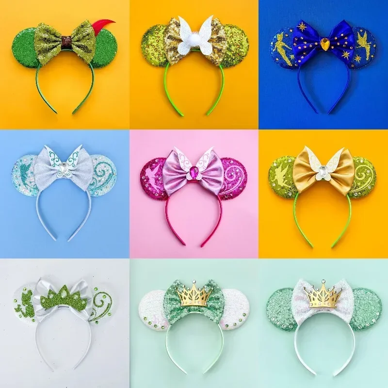 Disney Cinderella Hair Accessories Women Crystal Shoes Ears Headbands Girl FatTonny Bow Hair Bands Kids Princess Crown Hairbands