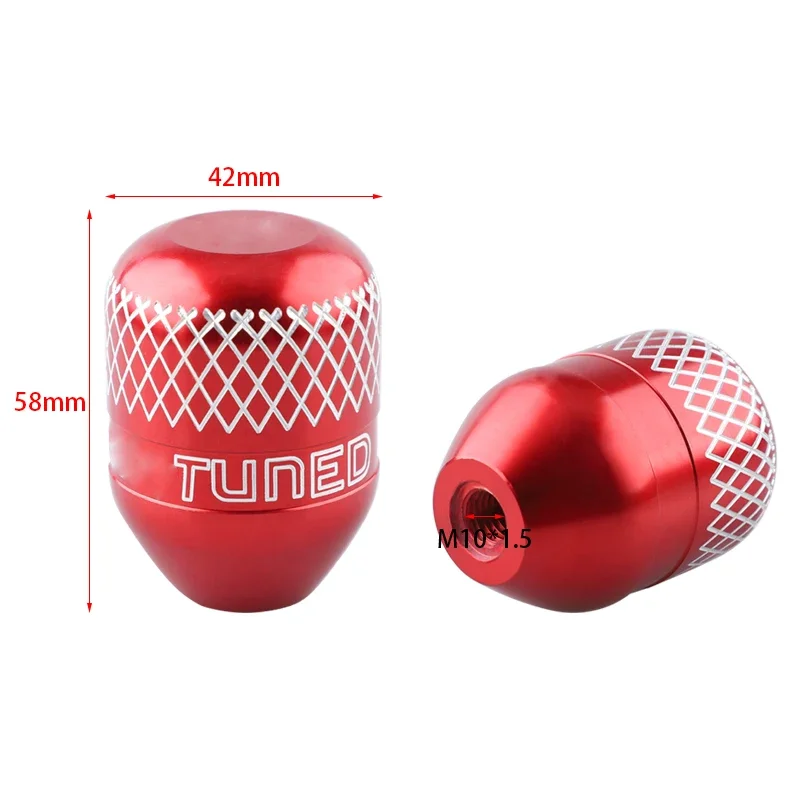 New M10x1.5 Aluminum White Engraved Mark Thread Billet Gear Shift Knob Gear Stick Head Shifter Lever For Honda With Logo